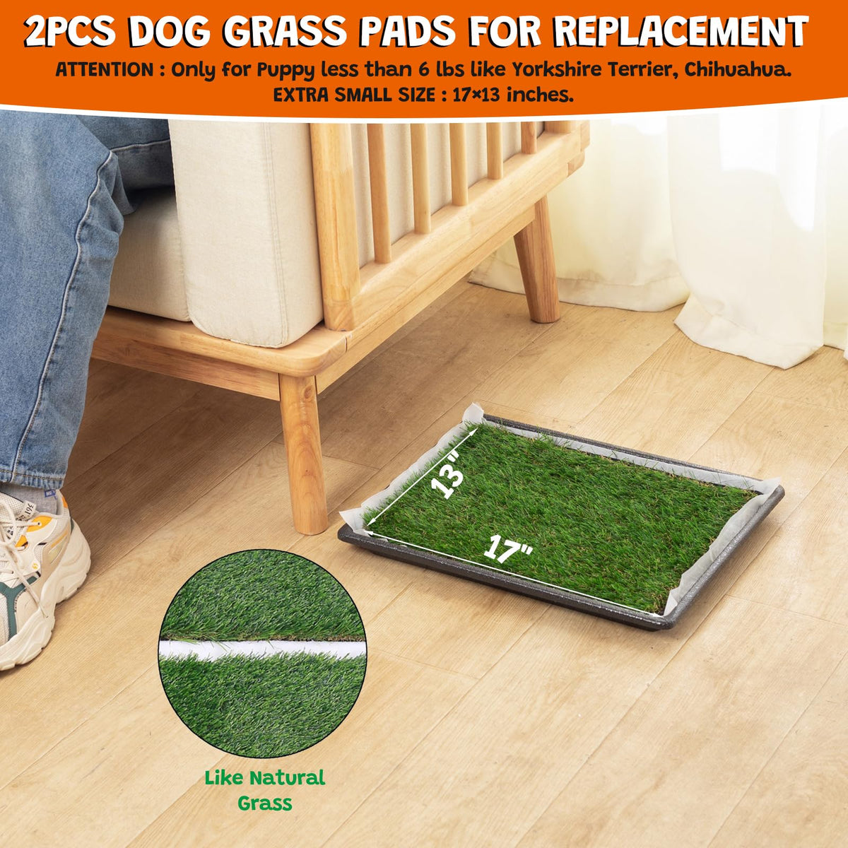 Extra Small Dog Grass Pee Pads with Tray F4768