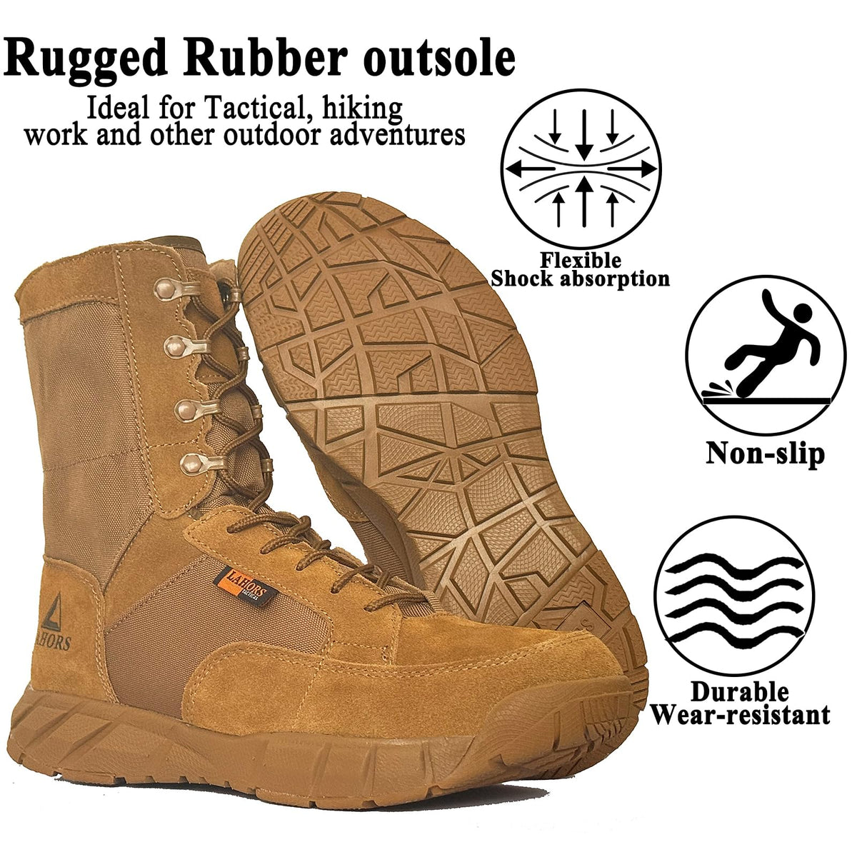 Coyote Brown Lace Up Tactical Boots J6522