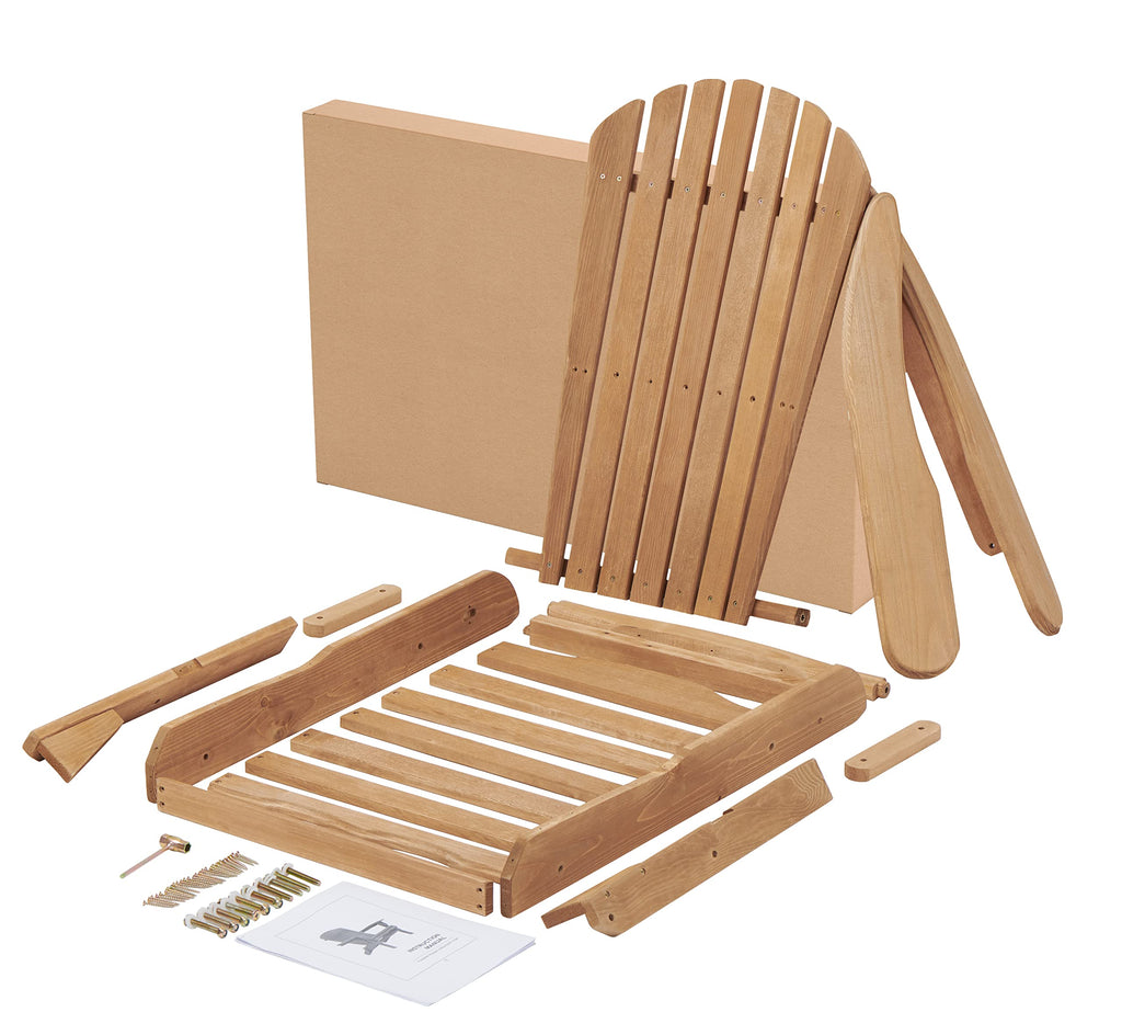 Folding Adirondack Chair Set of 2 Solid Cedar Wood O2401