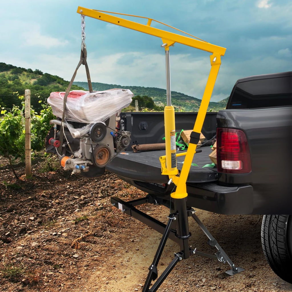 1000 lb Capacity Hydraulic Swivel Hitch Mount Truck Crane Q4382