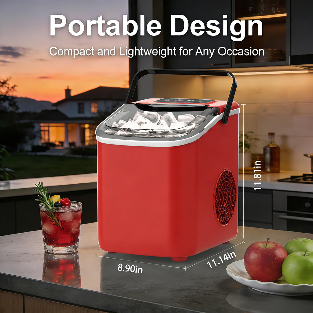 Portable Countertop Ice Maker with Self-Cleaning, 26lbs/24H A7638