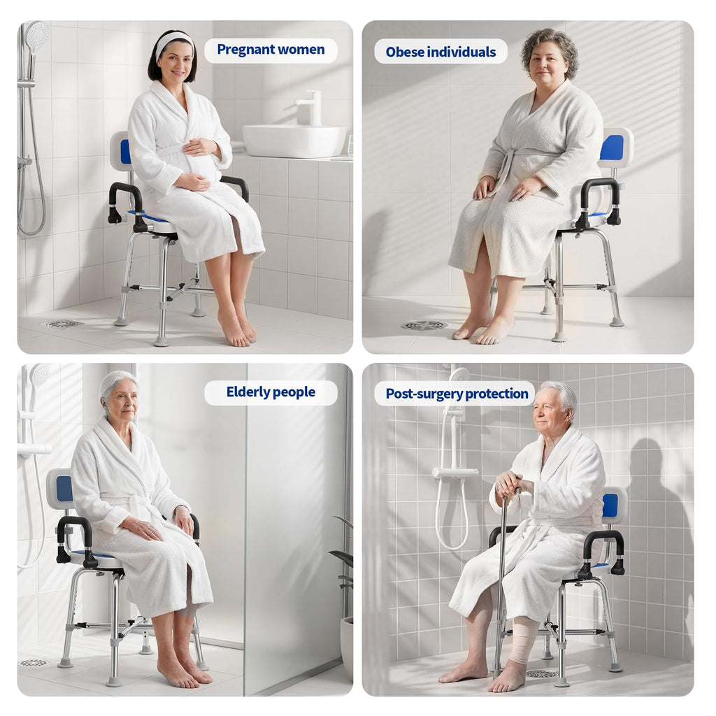 360° Swivel Shower Chair, 500 lbs Capacity, Height Adjustable M510771