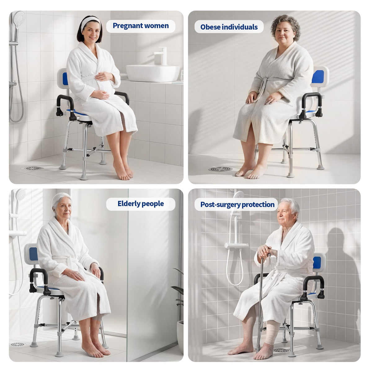 360° Swivel Shower Chair, 500 lbs Capacity, Height Adjustable M510771