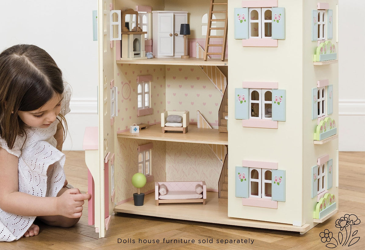 4 Storey Wooden Doll House Play Set Q50439