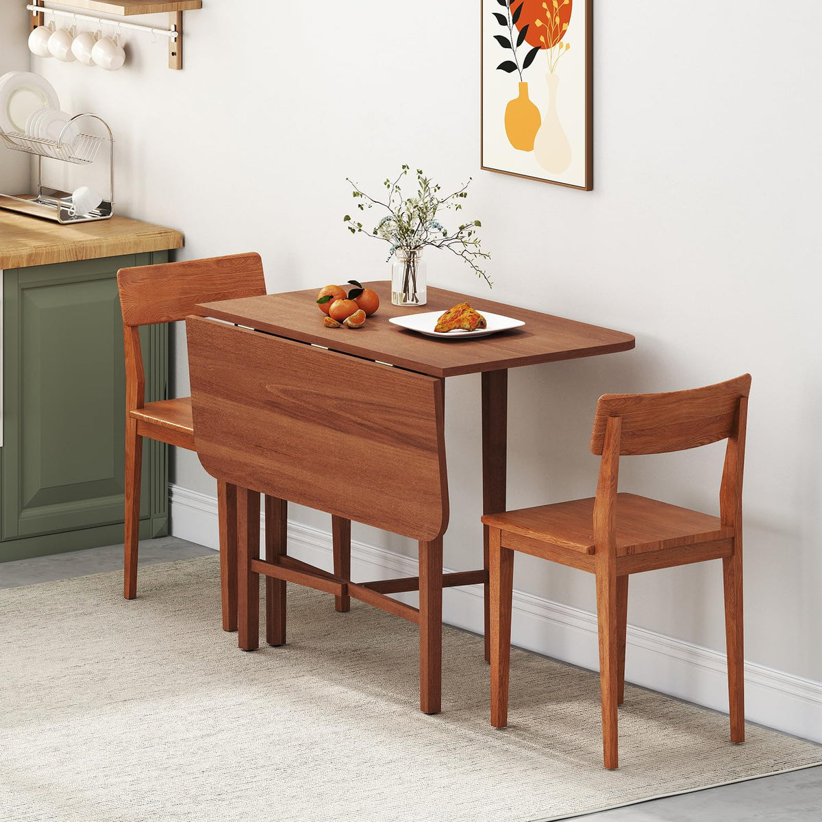 36" Foldable Square Wooden Dining Table I12858
