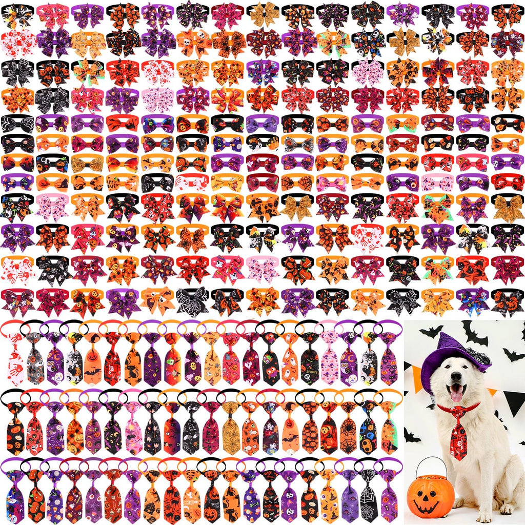 240 Pcs Halloween Dog Bows Tie Collars C619775