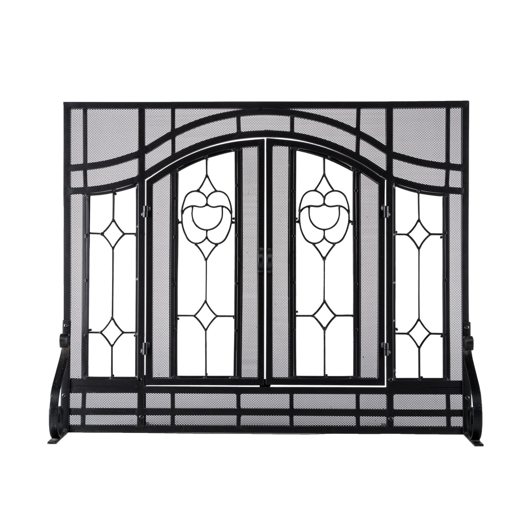 Black Metal Fireplace Screen S65819