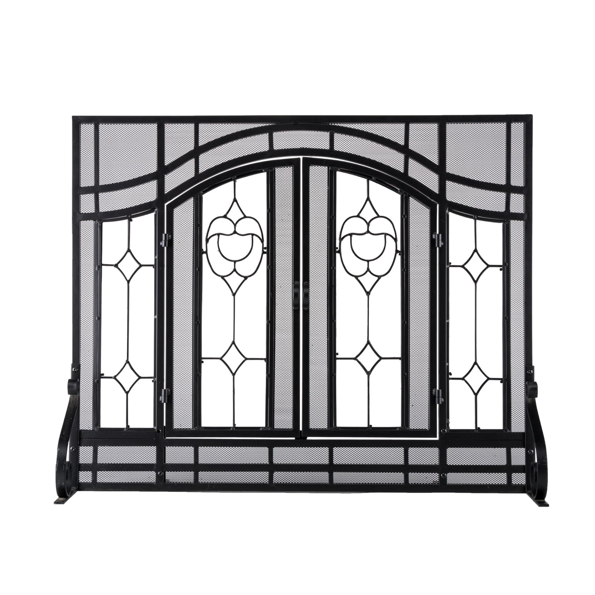 Black Metal Fireplace Screen S65819