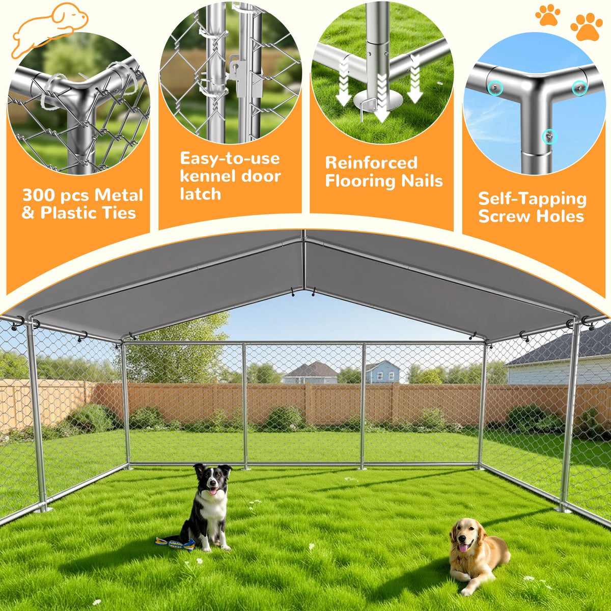 10x10 ft Heavy Duty Outdoor Dog Kennel P2672
