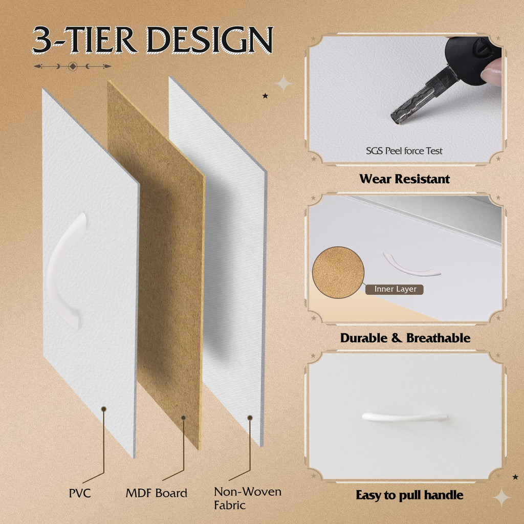 White 6 Drawer Dresser N7090