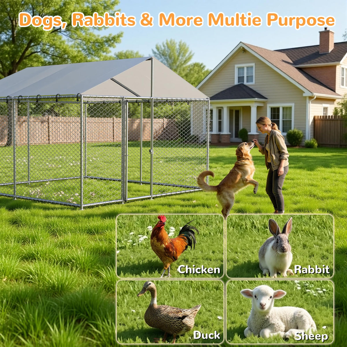 10x10 ft Heavy Duty Outdoor Dog Kennel P2672