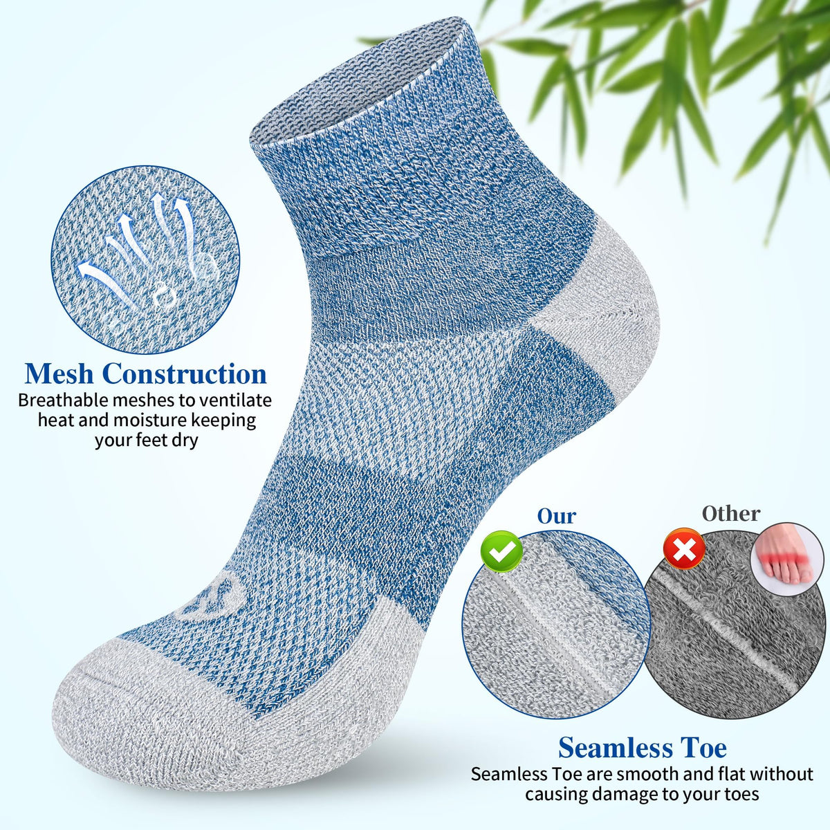 Diabetic Ankle & Low Cut Socks, 6 Pairs R398088