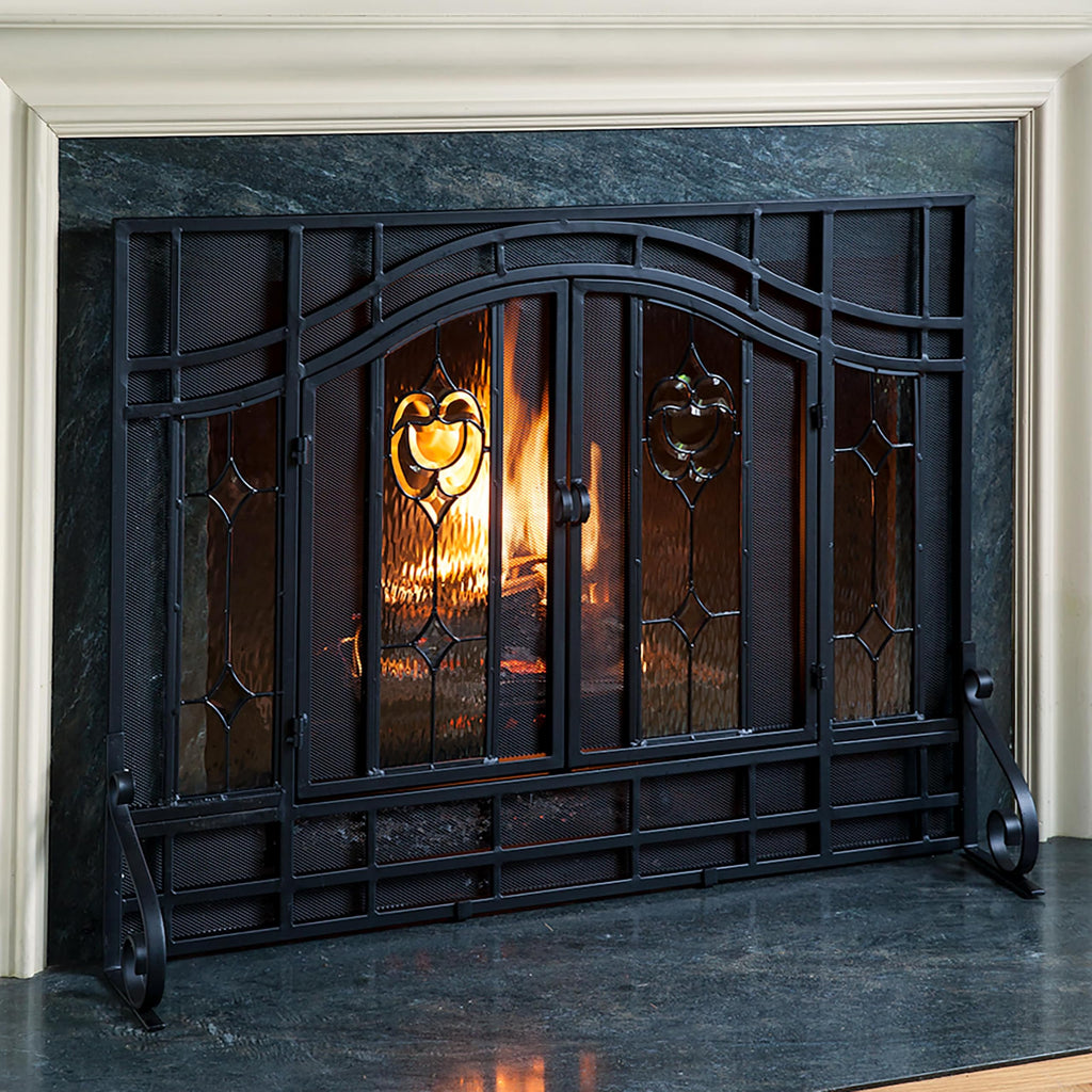 Black Metal Fireplace Screen S65819