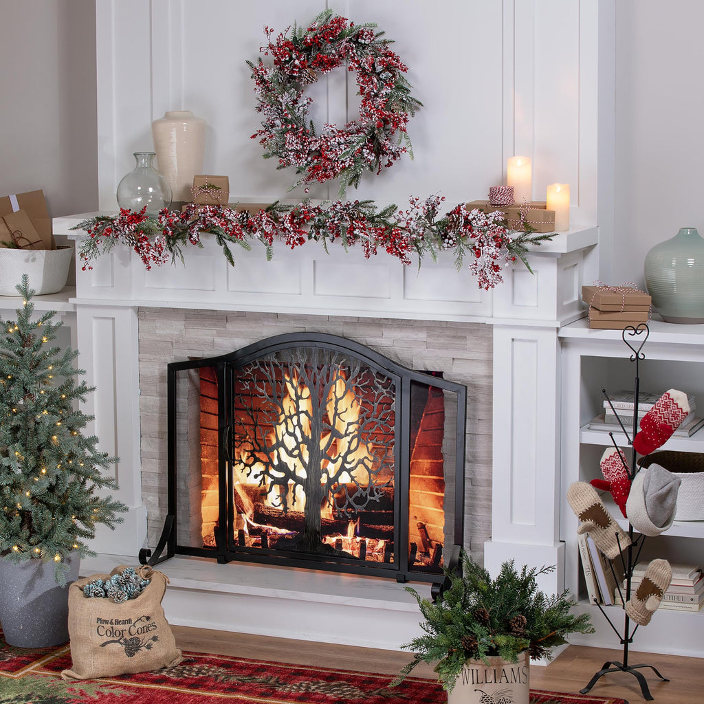 Black Metal Fireplace Screen S57279