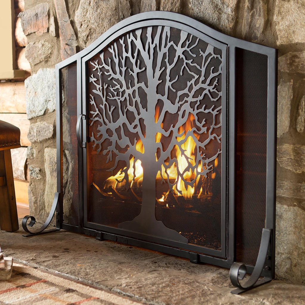 Black Metal Fireplace Screen S57279