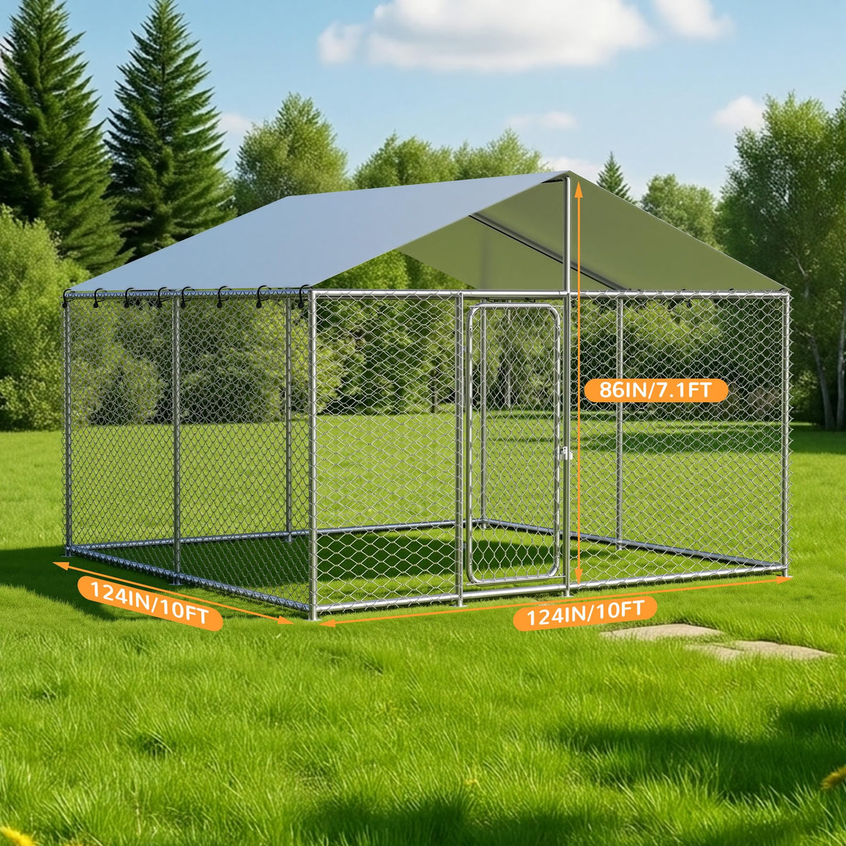 10x10 ft Heavy Duty Outdoor Dog Kennel P2672