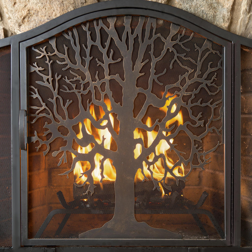 Black Metal Fireplace Screen S57279