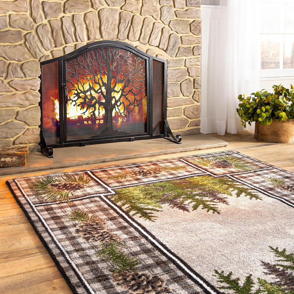 Black Metal Fireplace Screen S57279